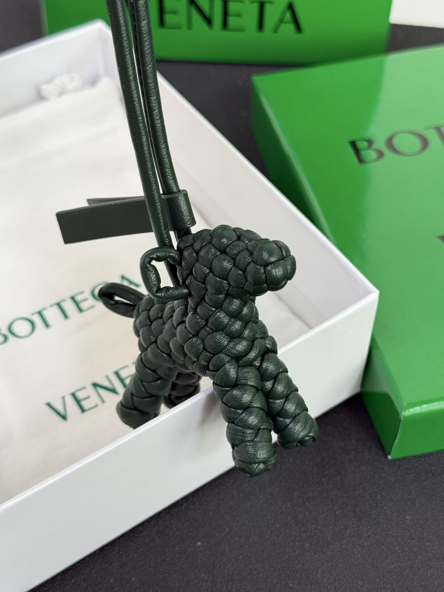 Bottega Veneta Leather Dog Charm